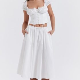 Kitty White Gathered Top - Image 7