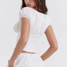 Kitty White Gathered Top - Image 11