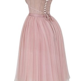 Darling French Rose Tulle Midi Dress - Image 3