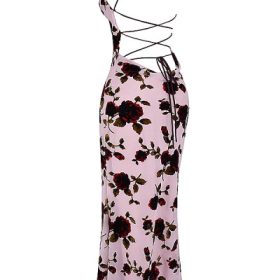 Serena Pink Devore Maxi Dress - Image 3