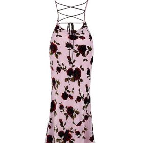Serena Pink Devore Maxi Dress - Image 4