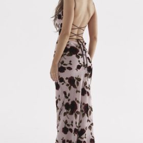 Serena Pink Devore Maxi Dress - Image 15