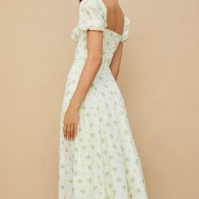 Tallulah Ivory Floral Puff Sleeve Midi Dress