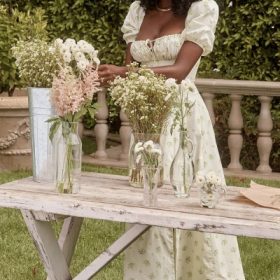 Tallulah Ivory Floral Puff Sleeve Midi Dress - Image 6