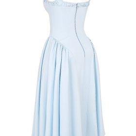 Dorothy Italian Azure Cotton Midi Sundress - Image 3