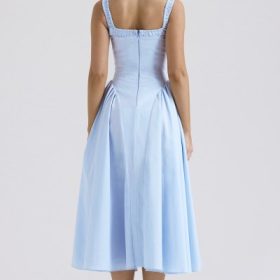 Dorothy Italian Azure Cotton Midi Sundress - Image 10