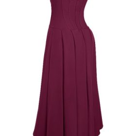 Lady Wine Strapless Midi Dress - Image 3