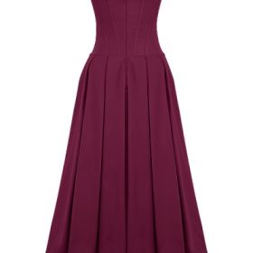 Lady Wine Strapless Midi Dress - Image 4