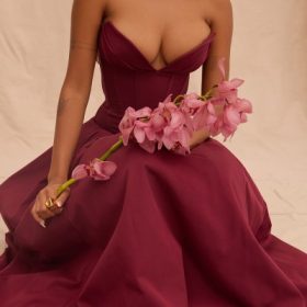 Lady Wine Strapless Midi Dress - Image 6