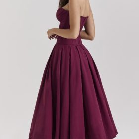 Lady Wine Strapless Midi Dress - Image 12