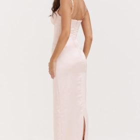 Stefania Soft Peach Corset Maxi Dress - Image 12